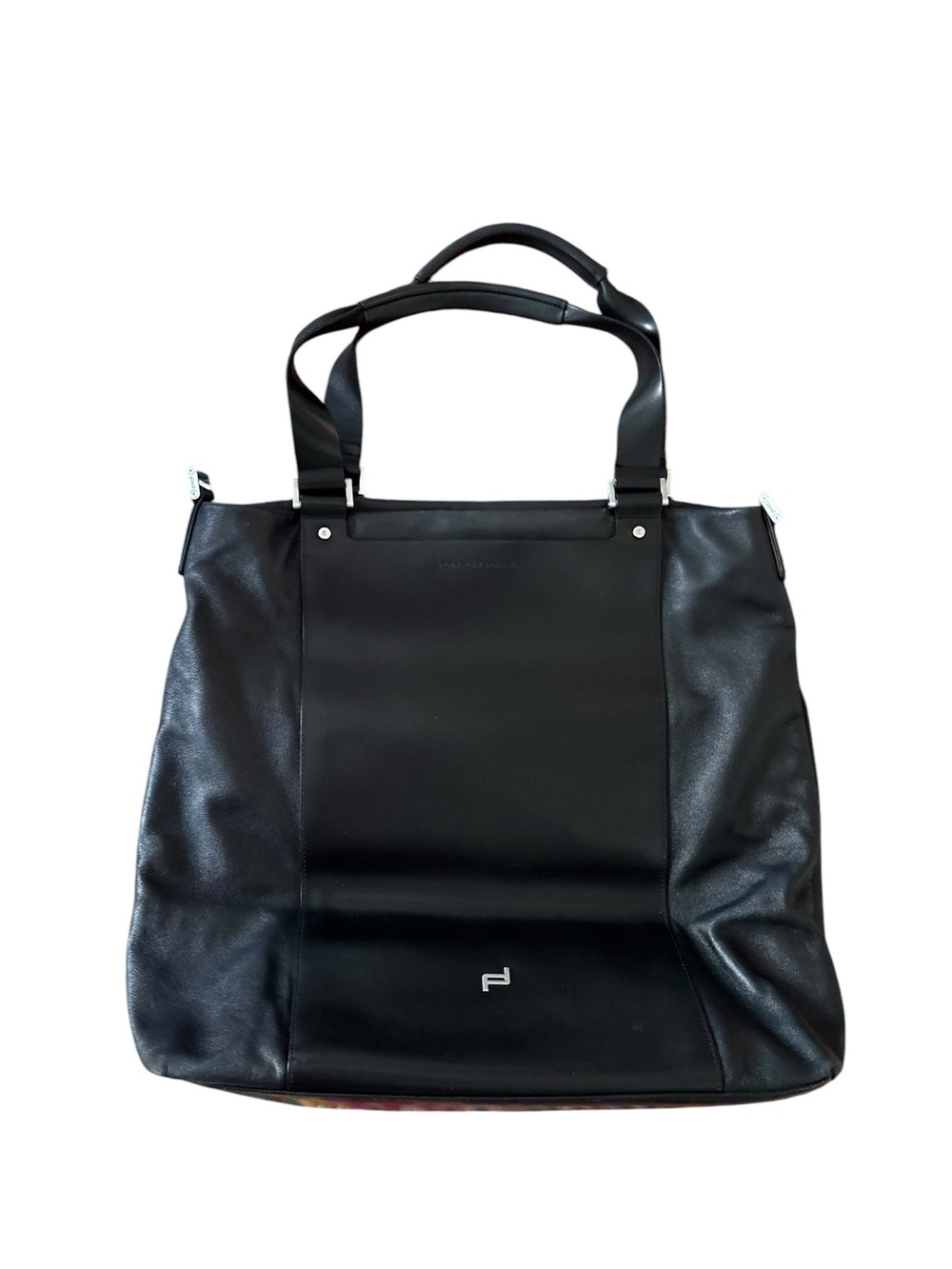 Vintage Porsche Design Black Tote Bag – 15” × 15”